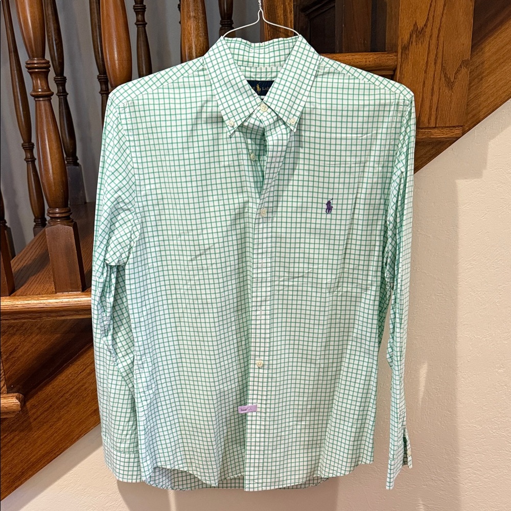 Polo Ralph Lauren Mint and White Plaid Shirt